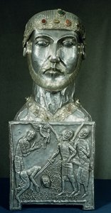Głowa relikwiarza św. Kandyda, ok. 1165 (złoto i srebro)
