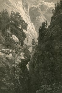 Scena na Via Mala, na drodze z Coire do Splugen autorstwa Swiss School