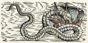 Potwór morski, ilustracja z "Historiae Animalium" Conrada Gesnera autorstwa Swiss School