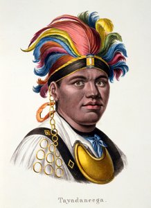 Tayadaneega: Wódz jednej z wysp Pacyfiku, z Etnologicznego Studium Różnych Typów Rasowych z Różnych Kontynentów, autorstwa C.I. Brodtmann, 1824 autorstwa Swiss School
