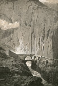 Diabelski Most.-St. Droga Gotharda, wąwóz Schollenen autorstwa Swiss School