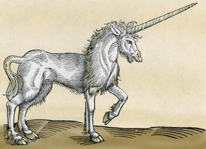 Jednorożec, ilustracja z Historii Animalium autorstwa Conrada Gesnera, 1551