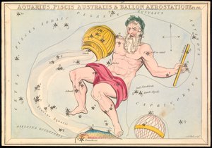 Aquarius, Pisces Australis i Ballon Aerostatique, ok. 1825 (karta, papier, bibułka)