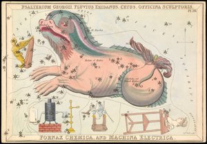 Psalterium Georgii, Fluvius Eridanus, Cetus, Officina Sculptories, Fornax Chemica i Machina Electrica, ok. 1825 (karta, papier, bibułka)