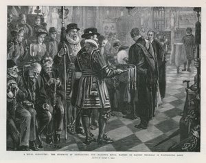Jałmużna królewska (rycina) autorstwa Sydney Prior Hall