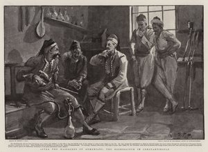 Po masakrach Ormian Baszibazouk w Konstantynopolu autorstwa Sydney Prior Hall
