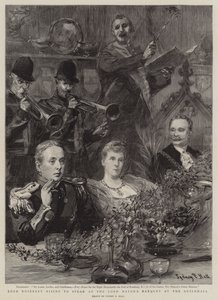 Lord Rosebery wstaje, by przemawiać na bankiecie Lorda Burmistrza w Guildhall autorstwa Sydney Prior Hall