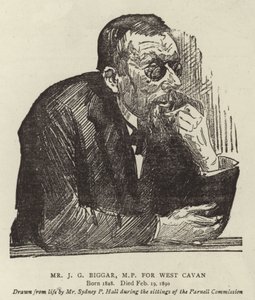 Pan J G Biggar, poseł na West Cavan autorstwa Sydney Prior Hall