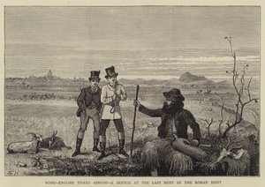 Rzym, angielskie tygrysy za granicą, szkic na ostatnim spotkaniu rzymskiego polowania autorstwa Sydney Prior Hall