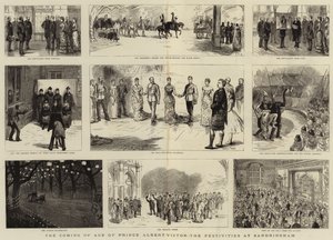 Nadejście wieku księcia Alberta Victora, uroczystości w Sandringham autorstwa Sydney Prior Hall