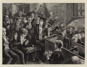 Bogowie i ich Ganimedes w Westminster Play autorstwa Sydney Prior Hall