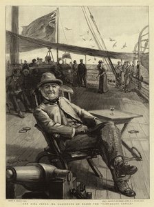 Festyny Kilońskie, pan Gladstone na pokładzie zamku Tantallon autorstwa Sydney Prior Hall