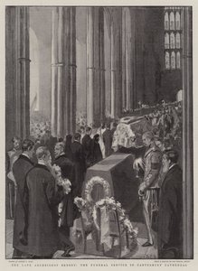 Zmarły arcybiskup Benson, nabożeństwo pogrzebowe w katedrze w Canterbury autorstwa Sydney Prior Hall