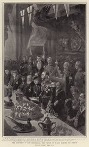 Obiad w Guildhall, Książę Walii wygłasza mowę autorstwa Sydney Prior Hall
