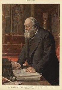 Markiz Salisbury przemawiający w Izbie Lordów autorstwa Sydney Prior Hall