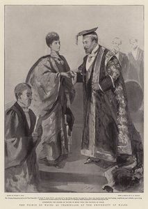 Książę Walii jako kanclerz na Uniwersytecie Walijskim autorstwa Sydney Prior Hall