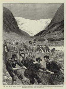 Wizyta księcia Walii w Norwegii, holowanie Sekwany pod Buarbrae, Sandvenvand, Hardanger