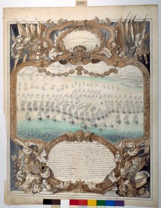 Bitwa morska pod Agouste, 22 kwietnia 1676 (czarny tusz i pisak do mapowania z akwarelą na papierze) autorstwa Sylvain Bonnet