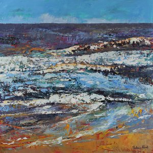 Frothy Shore, 2021 (olej na płótnie) autorstwa Sylvia Paul