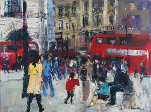 London People, 2024 (akryl) autorstwa Sylvia Paul