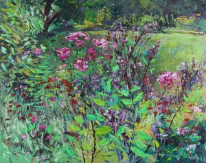 Mój ulubiony letni ogród, 2021 (olej na płótnie) autorstwa Sylvia Paul
