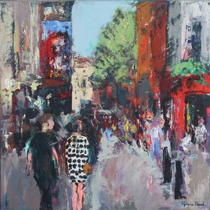 Spotty Dress London, 2024 (akryl) autorstwa Sylvia Paul