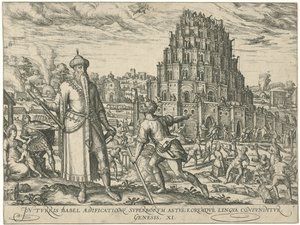 Toren van Babel Ryciny i obrazy książek (tytuł serii) autorstwa Symon Novelanus (attributed to)