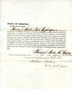 Przysięga lojalności Thomasa J. Maddena z Missouri, hrabstwo St. Louis autorstwa T.J. Madden