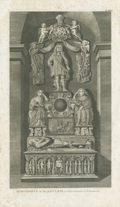 Wnętrze kościoła Patshull - grobowce Astleya: grawerowanie, [ok. 1799] (druk)