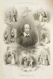 Frontispis do "Komedii", z "Dzieł wszystkich Szekspira", zrewidowanych przez J. O. Halliwella, rytowanych przez G. Greatbacha, XIX wiek autorstwa T. D. Scott