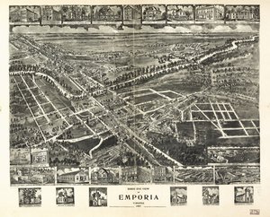 Widok z lotu ptaka na Emporię, Wirginia 1907. autorstwa T. M. Fowler