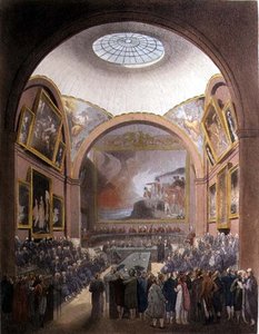 The Common Council Chamber, Guildhall, z „Mikrokosmosu Londynu”, grawerowane przez J. Blacka (fl.1791-1831) wyd. Rudolph Ackermann (1764-1834) 1808 (akwatinta) autorstwa T. and Pugin A.C. Rowlandson