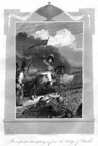 Napoleon Bonaparte próbujący sforsować most Arcola, 1816.