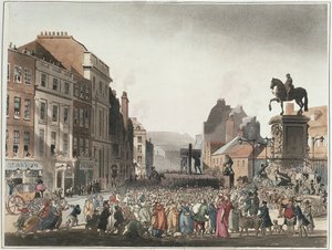 Pręgierz w Charing Cross z „Mikrokosmosu Londynu” Ackermanna
