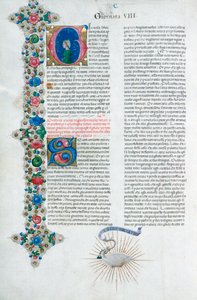 Iluminowana strona rękopisu z Dekameronu, autorstwa Giovanniego Boccaccio, włoski, c1467.