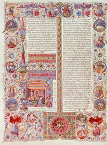 Iluminowana strona autorstwa Taddeo Crivelli z Biblii Borso d