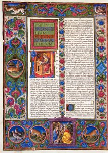 Incipit z Ewangelii według Mateusza, z tomu II Biblii Borso d
