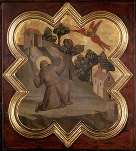 Życie św. Franciszka: st otrzymuje stygmaty - Fresco autorstwa Taddeo Gaddi