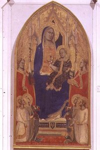 Madonna z Dzieciątkiem na tronie SS. Maria Magdalena, Katarzyna Aleksandryjska i aniołowie autorstwa Taddeo Gaddi