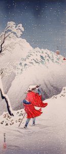 Śnieżny wieczór na górskim szlaku autorstwa Takahashi Hiroaki