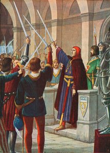 Cangrande della Scala mianowany generałem ligi Ghibillini, grudzień 1318 autorstwa Tancredi Scarpelli