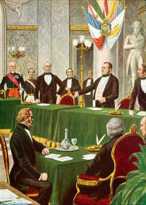 Cavour na Kongresie Paryskim, 1856 autorstwa Tancredi Scarpelli