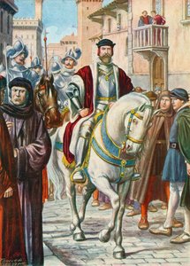 Cosimo I ze swoimi hiszpańskimi i niemieckimi strażnikami, którzy zawsze za nim podążali autorstwa Tancredi Scarpelli