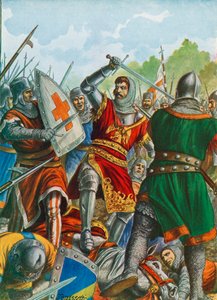Ezzelino III da Romano schwytany w pobliżu Bergamo w 1259 autorstwa Tancredi Scarpelli