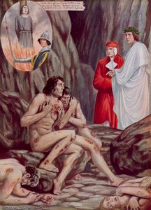 Ilustracja do Boskiej Komedii Dantego autorstwa Tancredi Scarpelli