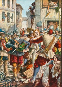 Mantua zaatakowana przez Austriaków w 1630 r autorstwa Tancredi Scarpelli