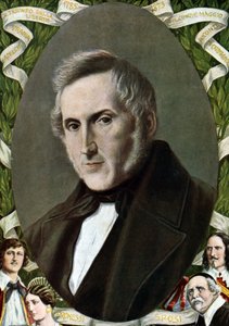 Portret Alessandro Manzoniego (1785 - 1873), włoskiego pisarza Ilustracja Tancredi Scarpelli (1866-1937) ze „Storia d