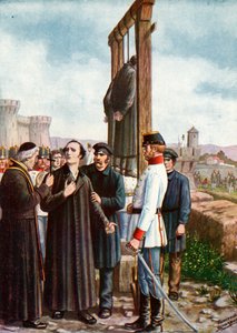 Męczennicy z Belfiore: Ostatnie chwile Don Enrico Tazzoli, 1853 autorstwa Tancredi Scarpelli