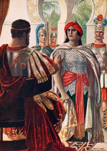 Zenobia w obecności Aurelian autorstwa Tancredi Scarpelli