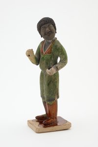 Pan młody, ok. 700-750 (ceramiczne z glazurą krzemianowo-ołowiową i malowanymi detalami)